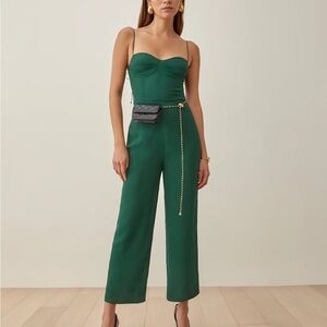 NWT Reformation Forest Green Jumpsuit